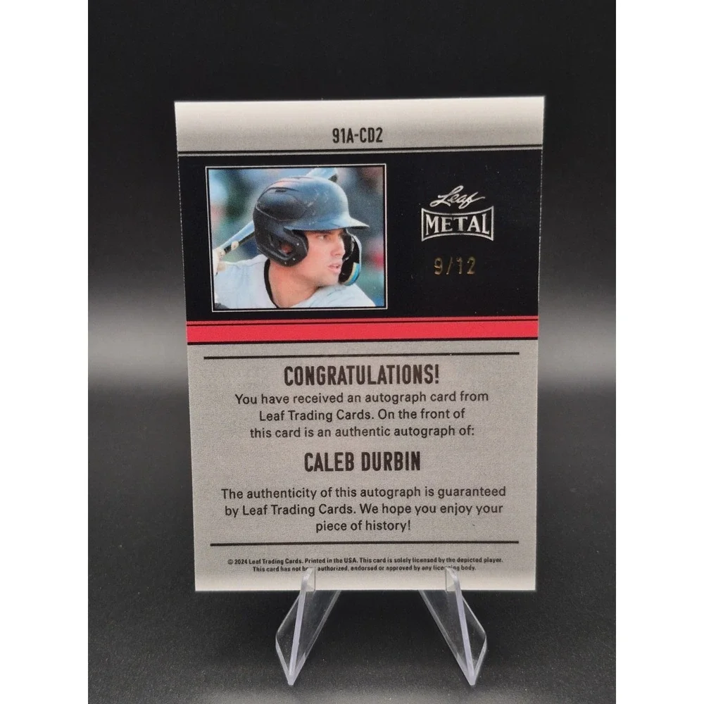 2024 Leaf Metal Baseball Prospect‎ Auto RC #/12 Caleb Durbin 🔥📈